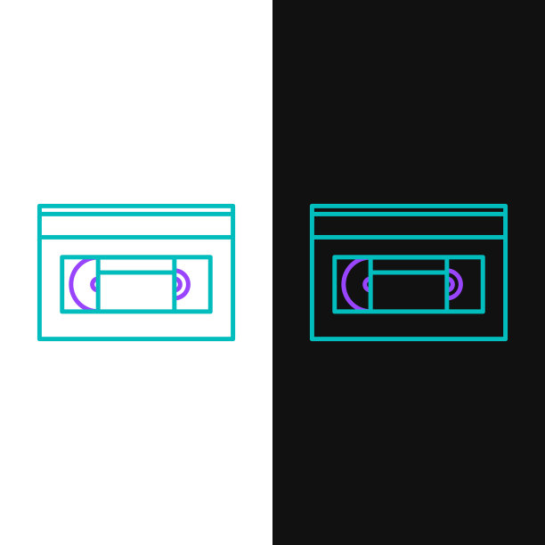 线VHS录像带磁带图标隔离上图片下载