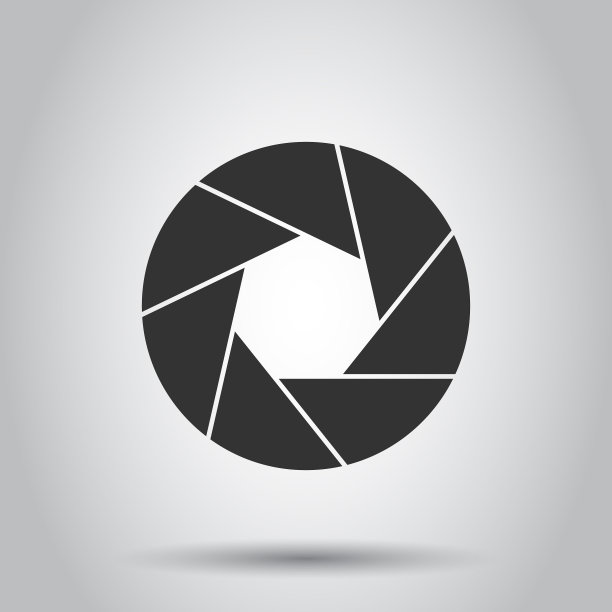 相机光圈图标在平面风格的镜头签约图片下载