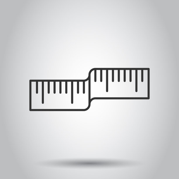 测量卷尺图标在平尺风格签到图片下载