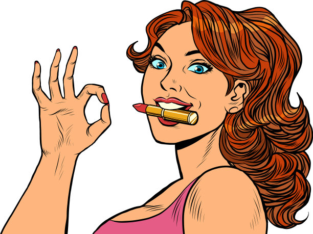 一个女人用口红可以表示时尚图片下载