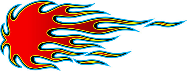 部落hotrod肌肉车火焰套件孤立上图片下载