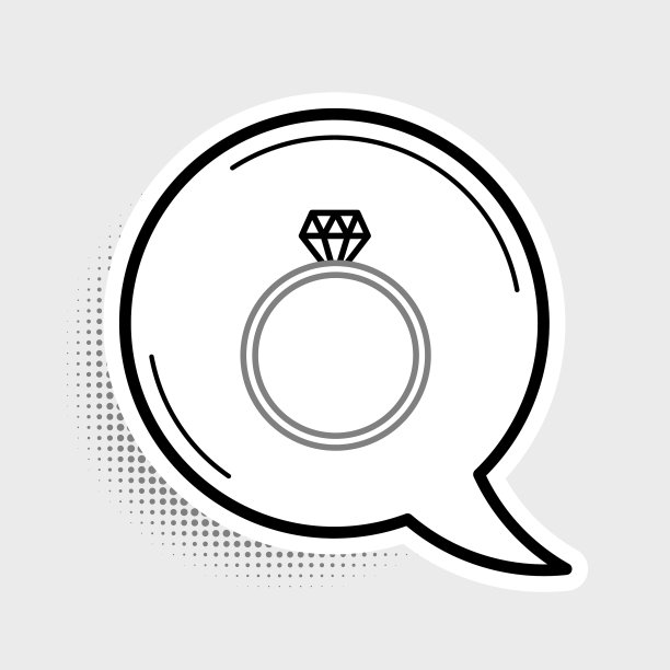 线钻石订婚戒指图标孤立在灰色图片下载