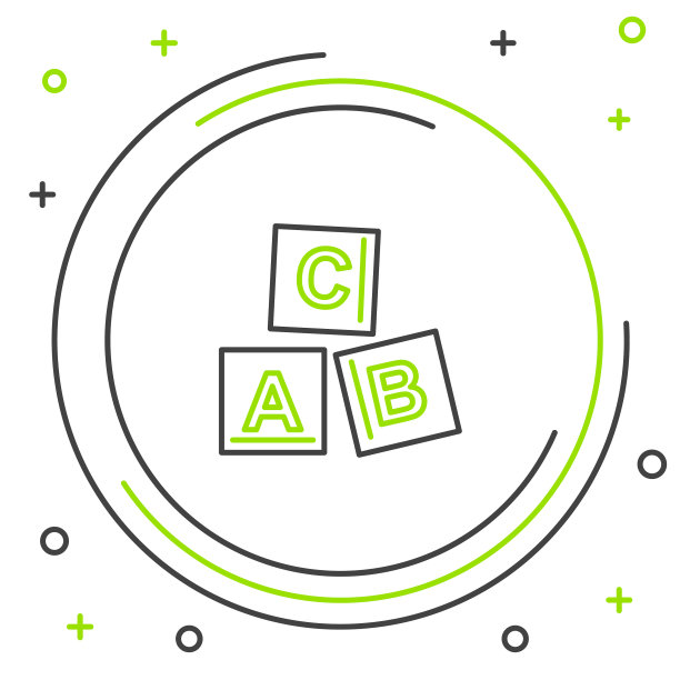 行ABC块图标隔离在白色背景上图片下载