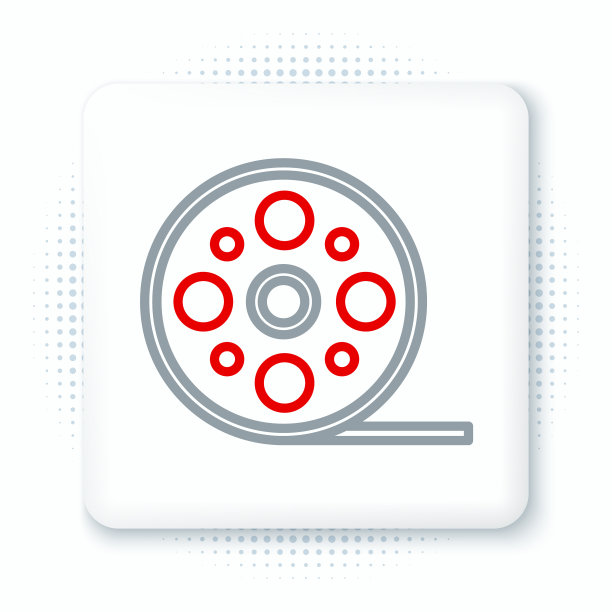 线胶片卷轴图标孤立在白色背景上图片下载