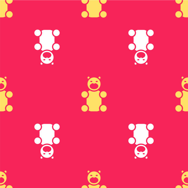 黄色的果冻熊糖果图标无缝隔离图片下载