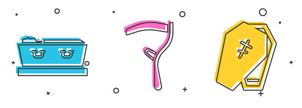 棺材上放死镰刀，棺材上放十字架图片下载