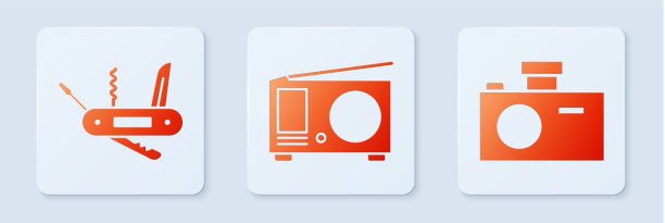 设置无线电天线，瑞士军刀和照片图片下载