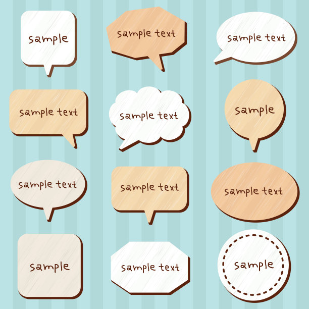 时尚的白色木制Callouts图片下载