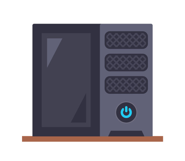 系统单元站在桌子上的白色图片下载