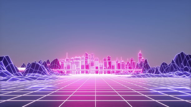 未来的数字智慧城市。商业和技术概念，3d插图图片下载