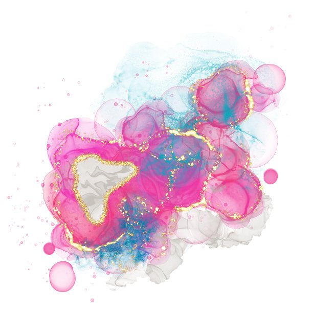 粉红色和蓝色的明亮漩涡抽象豪华组成水墨景观。水彩画山水，纹理，大理石，酒精墨，流体混乱，艺术，金杉风格和液体大理石和水彩画图片下载