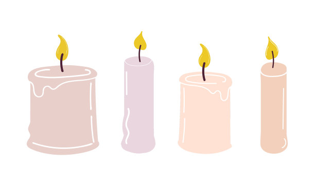 一组燃烧的蜡烛图片下载