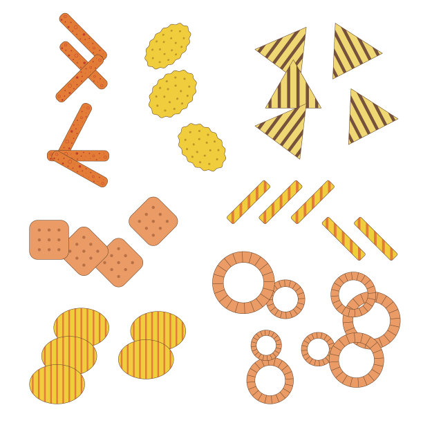 Munchies快餐，脆脆的零食在平坦图片下载