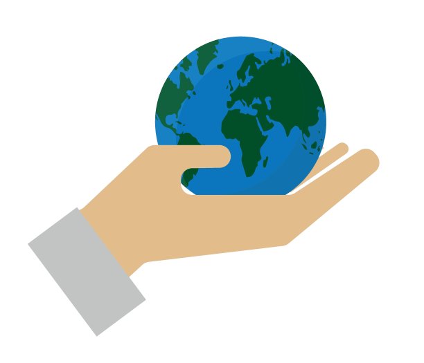 拯救地球。手掌和地球。矢量平面插图图片下载