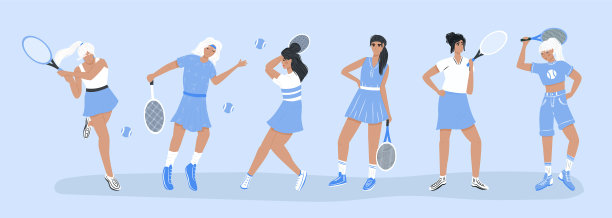 设定可爱的网球运动员女子运动服装图片下载