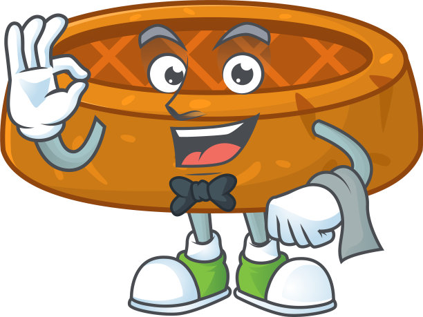 花生饼干卡通侍者准备好了图片下载