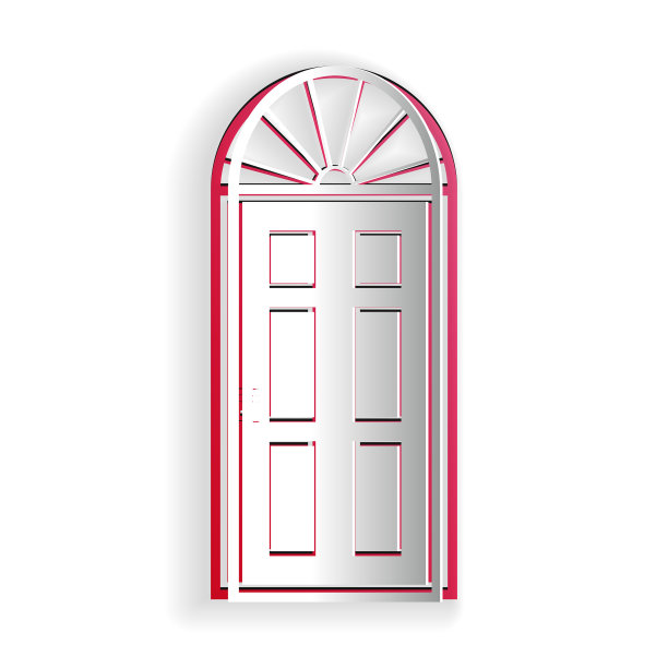 剪纸关闭门图标孤立在白色图片下载