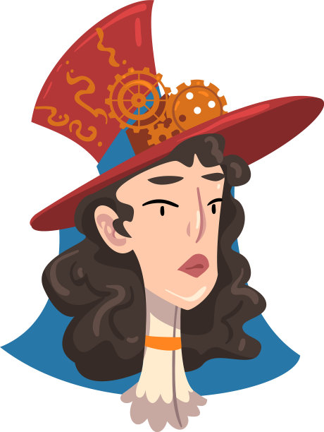 蒸汽朋克女人肖像美丽的女士在帽子里图片下载