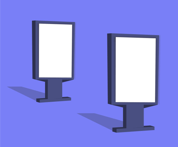 垂直户外广告城市灯光空白图片下载