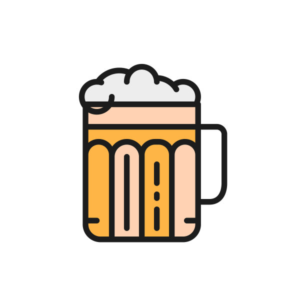 一杯啤酒酒精饮料彩色插画图片下载