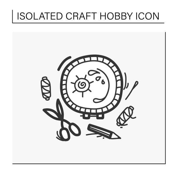 唯美刺绣手绘图标图片下载