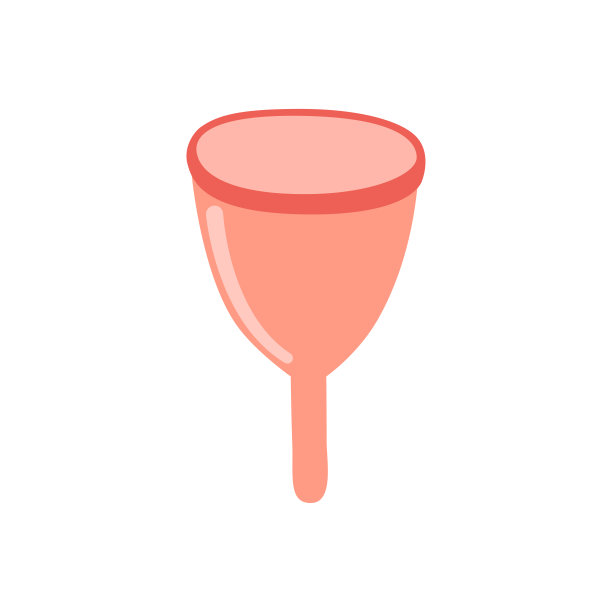 月经杯孤立在白色，在一个手绘风格。图片下载