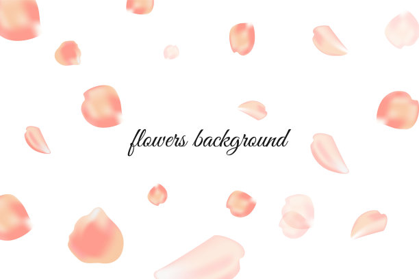 蓝色背景上飞舞的花瓣。Vector以一句漂亮的题词“你好，春天”获胜。图片下载