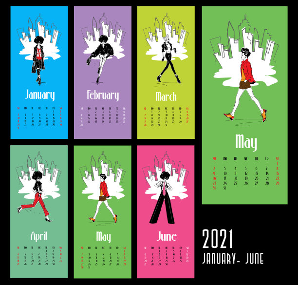 2021新年日历与时尚图片下载