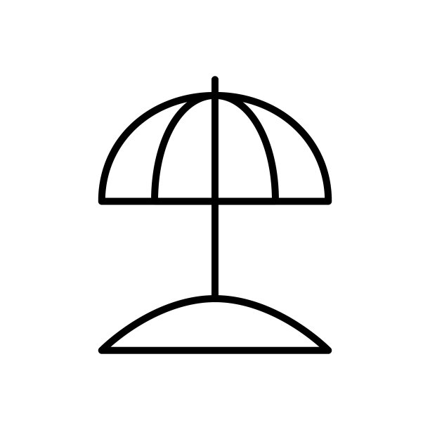 沙滩伞线图标。图片下载