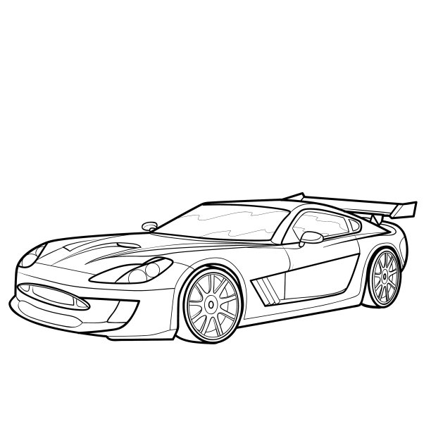 汽车素描着色书孤立对象上的白色图片下载