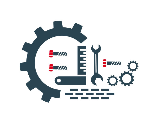 矢量插图的标志，一个工具图标的建设工作。图片下载