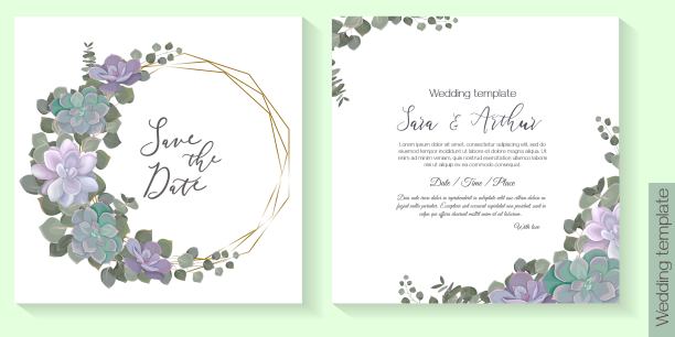 婚礼请柬的花卉设计图片下载