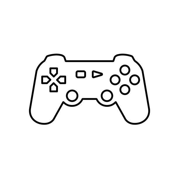 黑色的操纵杆线图标。视频游戏。线性插图手柄。游戏控制器在平面风格。纤细的轮廓标志孤立在白色的背景。符号为web，移动，应用程序，ui, ux。向量EPS 10图片下载