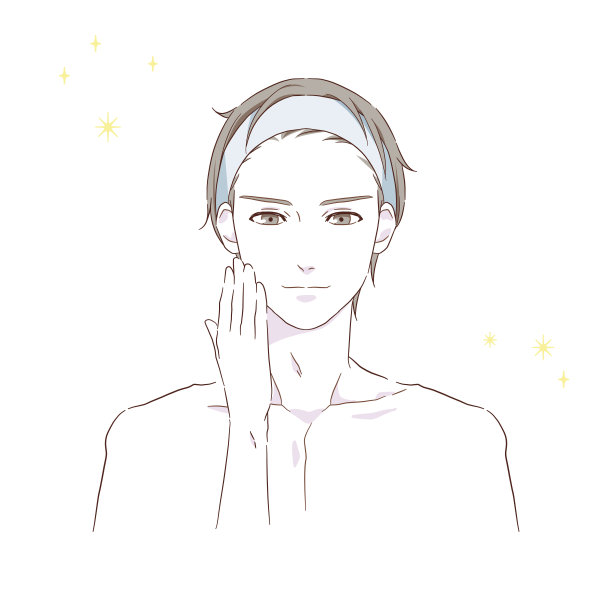 男性美容图像插图与发带。向量。图片下载