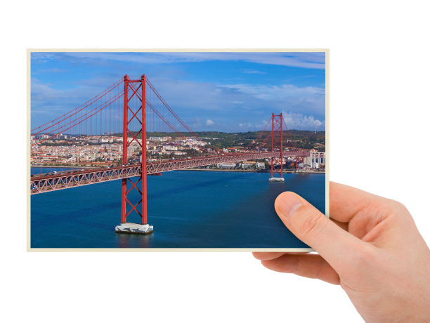 Hand和葡萄牙里斯本的城市景观(我的照片)图片下载