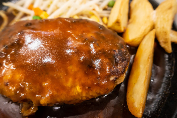 美味的汉堡牛排照片图片下载