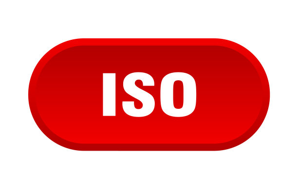 Iso按钮圆形标志上的白色背景图片下载