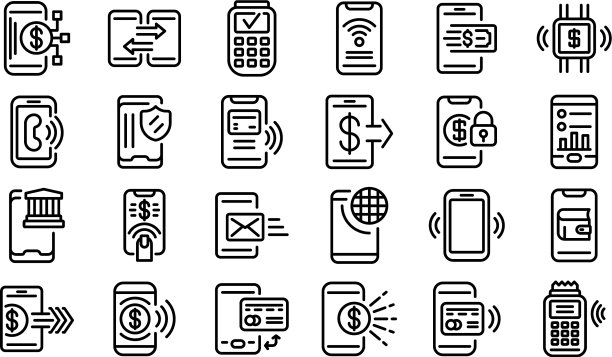 移动支付图标设置轮廓样式图片下载