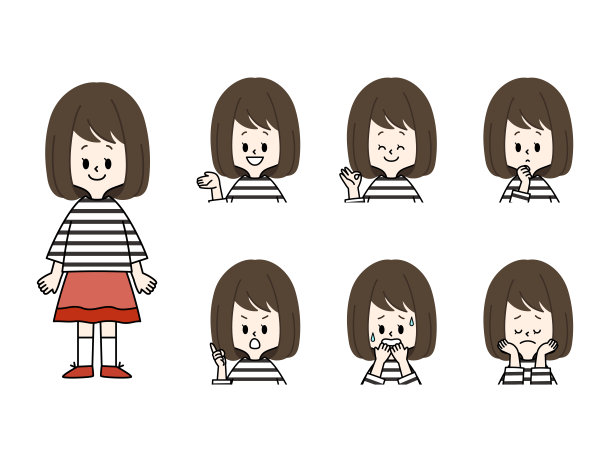 女孩面部表情集图片下载