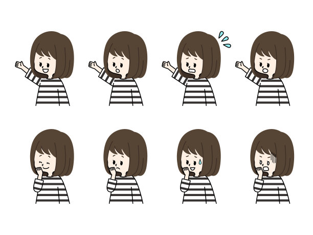 女孩面部表情集图片下载