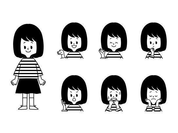 女孩面部表情集图片下载