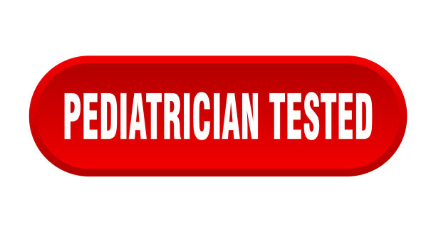 儿科医生测试按钮圆形标志上白色图片下载