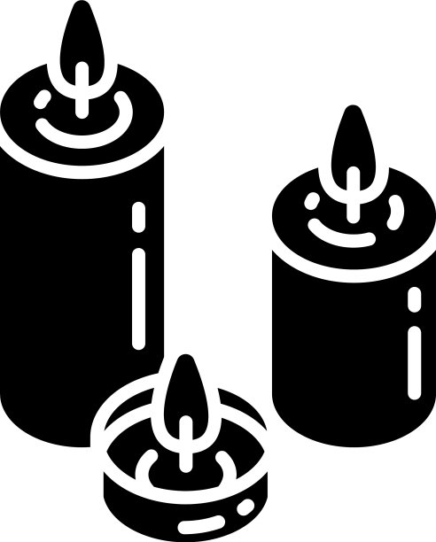 烛光黑色字形图标图片下载