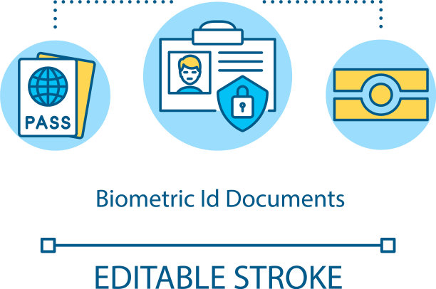 生物识别识别文档概念图标图片下载