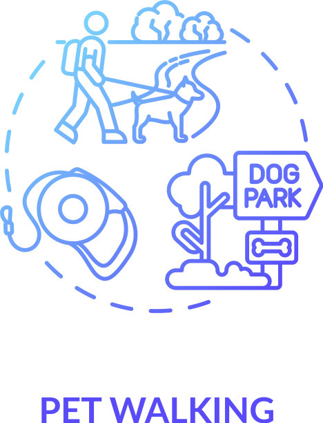 宠物散步概念图标图片下载