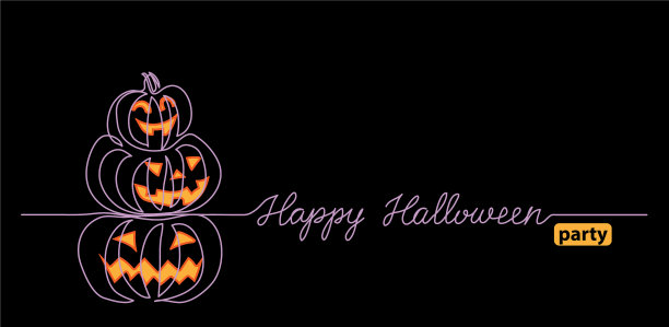 万圣节的黑色背景与南瓜一堆图片下载