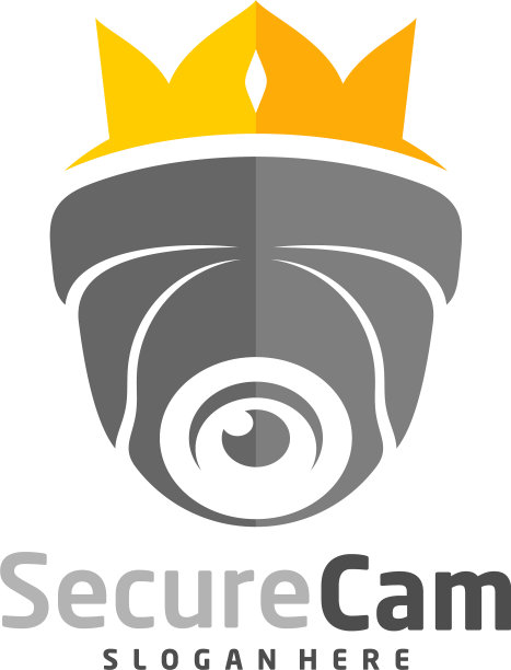 皇冠监控摄像机标志设计模板概念图片下载