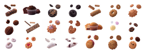 不同的巧克力和饼干图片下载
