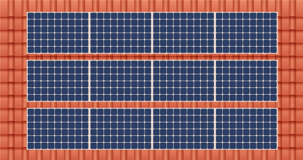 太阳能电池板上的一种房屋概念图片下载