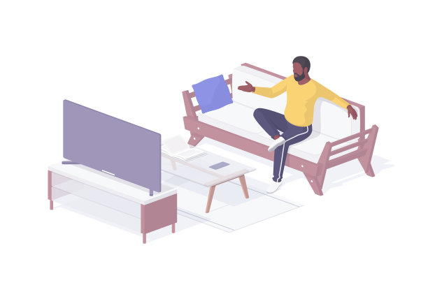 男人在家看等离子电视等距图片下载